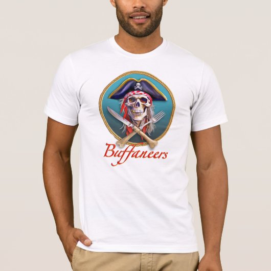 Pirate Skull en gebruiksvoorwerpen voor liefhebber T-shirt (Voorkant)