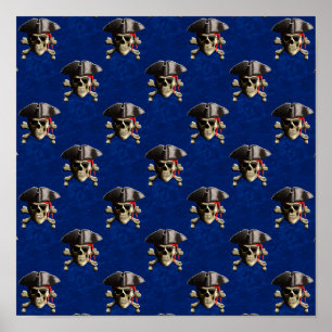 Pirate Skull en Pet Poster