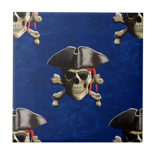 Pirate Skull en Pet Tegeltje (Voorkant)