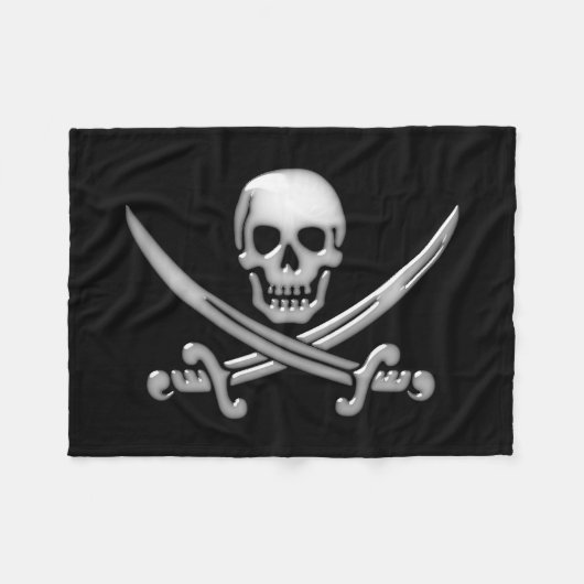 Pirate Skull en Sword Crossbones Fleece Deken (Voorkant (Horizontaal))