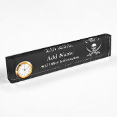 Pirate Skull en Sword Crossbones Naambordje