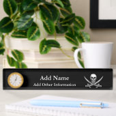 Pirate Skull en Sword Crossbones Naambordje