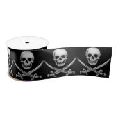 Pirate Skull en Sword Crossbones Satijnen Lint (Spoel)