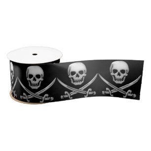 Pirate Skull en Sword Crossbones Satijnen Lint