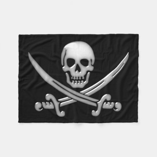 Pirate Skull en Sword Crossbones (TLAPD) Fleece Deken (Voorkant (Horizontaal))