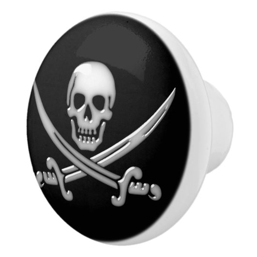 Pirate Skull en Sword Crossbones (TLAPD) Keramische Knop (Rechts)