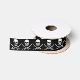 Pirate Skull en Sword Crossbones (TLAPD) Satijnen Lint