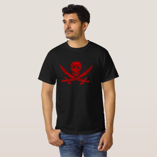 Pirate Skull en Swords Flag T-shirt (Voorkant volledig)
