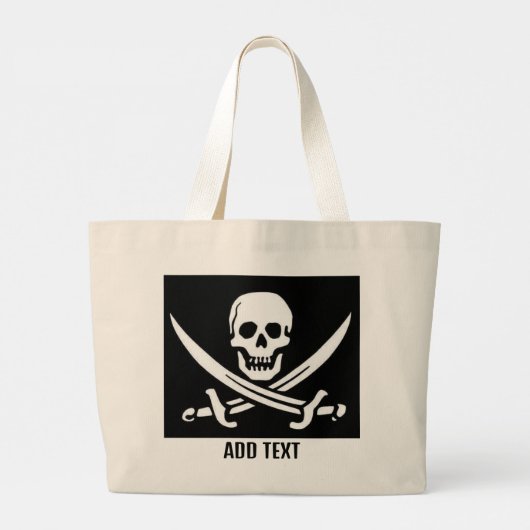 Pirate Skull en Swords Grote Tote Bag (Achterkant)