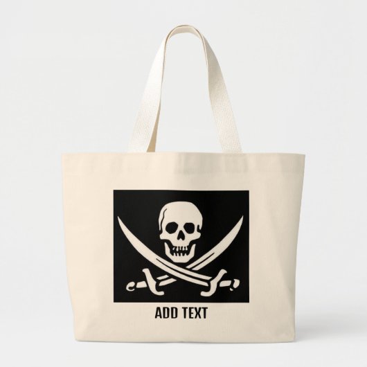 Pirate Skull en Swords Grote Tote Bag (Voorkant)