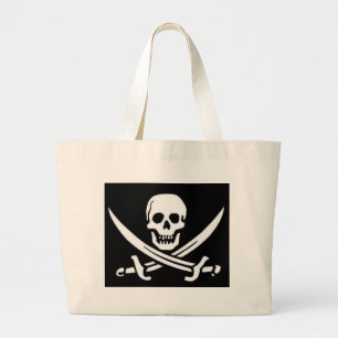 Pirate Skull en Swords Grote Tote Bag