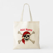 Pirate Skull en Swords, Jolly Roger Mini Canvas ta Tote Bag (Achterkant)