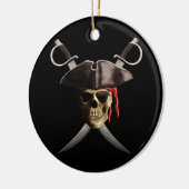 Pirate Skull en Swords Keramisch Ornament (Links)