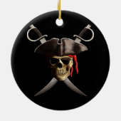 Pirate Skull en Swords Keramisch Ornament (Achterkant)