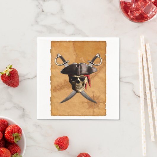 Pirate Skull en Swords Servetten (Insitu)