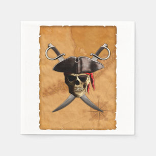 Pirate Skull en Swords Servetten