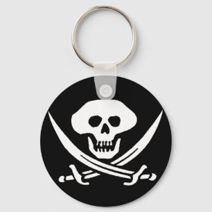 Pirate Skull en Swords Sleutelhanger