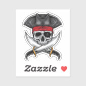 Pirate Skull en Swords Sticker (Vel)