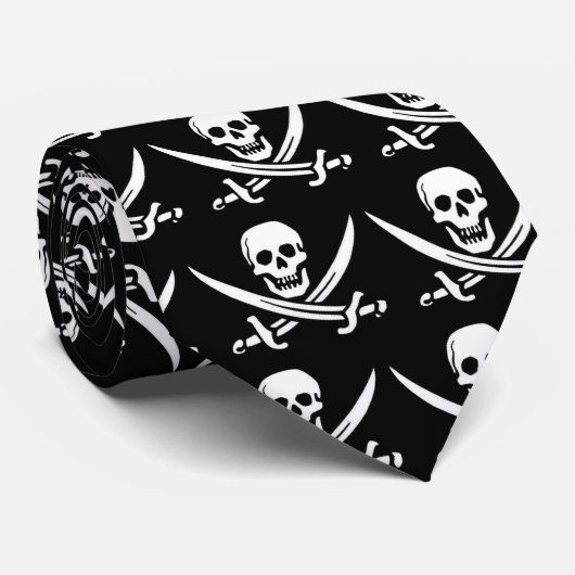 Pirate Skull en Swords Stropdas (Opgerold)