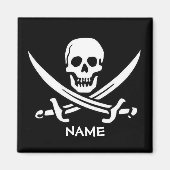 Pirate Skull en Swords voegen namen toe Magneet (Voorkant)