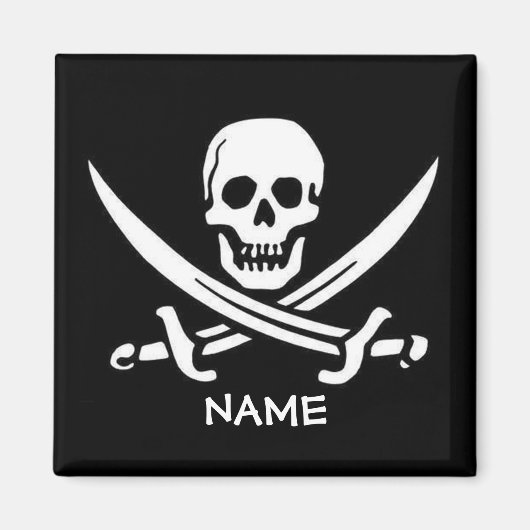 Pirate Skull en Swords voegen namen toe Magneet (Voorkant)