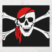 Pirate Skull Flag Bier Etiket (Enkel label)