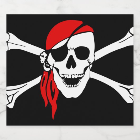 Pirate Skull Flag Bier Etiket (Enkel label)