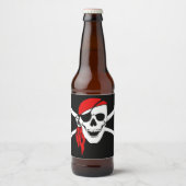 Pirate Skull Flag Bier Etiket (Voorkant)
