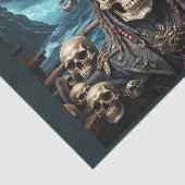 Pirate skull ghost captain op een galjoen op het z tissuepapier (Detail)