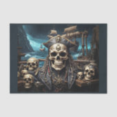 Pirate skull ghost captain op een galjoen op het z tissuepapier (Voorkant)