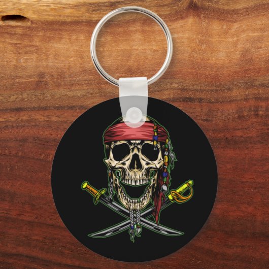 Pirate Skull Ghost Ocean Ship Sleutelhanger (Voorkant)