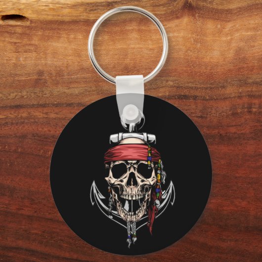 Pirate Skull Ghost Raider Ship Sleutelhanger (Voorkant)