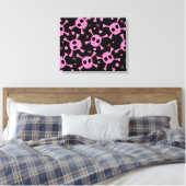 Pirate Skull: Girlish harten patroon Canvas Afdruk (Insitu (Slaapkamer))