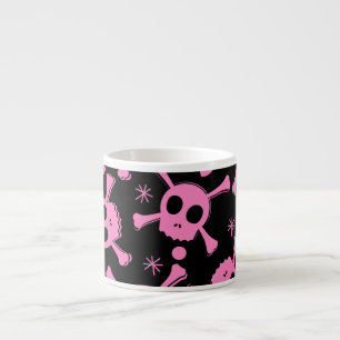 Pirate Skull: Girlish harten patroon Espresso Kop