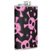 Pirate Skull: Girlish harten patroon Heupfles (Rechts)