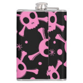 Pirate Skull: Girlish harten patroon Heupfles (Achterkant)