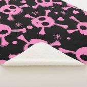 Pirate Skull: Girlish harten patroon Sherpa Deken (3/4)