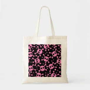 Pirate Skull: Girlish harten patroon Tote Bag