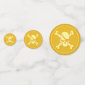 Pirate Skull Gouden Munt Schat Dubloons Confetti (Achterkanten)