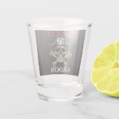 PIRATE SKULL GROOM CROSS BOTTEN BLACK SHOT GLAS (Achterkant)
