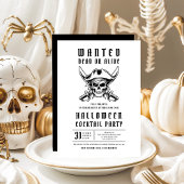 Pirate Skull Halloween Cocktail Party Kaart