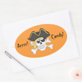 Pirate Skull Halloween Goody Bag Ovale Sticker (Envelop)