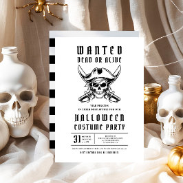 Pirate Skull Halloween Kostuumfeest Kaart