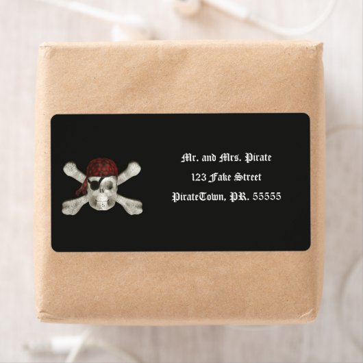 Pirate Skull - Halloween Labels (Insitu)