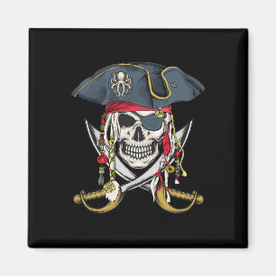Pirate Skull Halloween Little Boys Girls Kinder Te Magneet