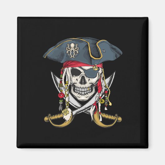 Pirate Skull Halloween Little Boys Girls Kinder Te Magneet (Voorkant)