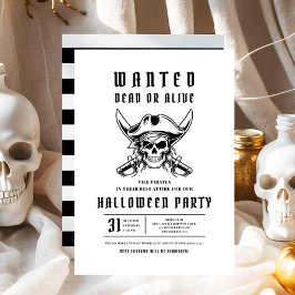 Pirate Skull Halloween Party Kaart