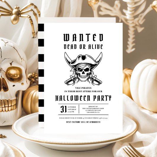 Pirate Skull Halloween Party  Kaart