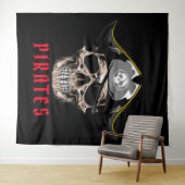 Pirate Skull jolly roger Achtergrond Wandkleed (In Situ (horizontaal))