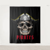 Pirate Skull jolly roger Achtergrond Wandkleed (Voorkant)